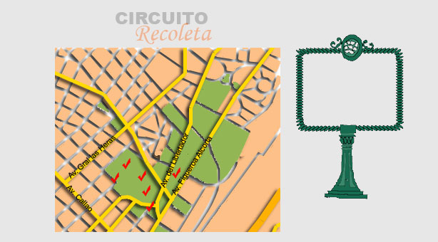 Mapa Del Circuito Recoleta Ciudad De Buenos Aires 1964